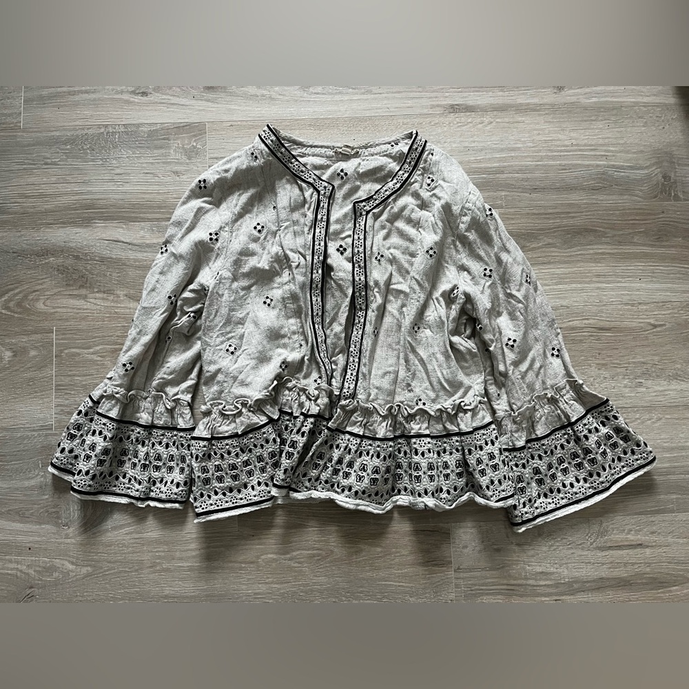 Pilcro Anthropologie Women’s Cropped Eyelet Kimono Boho - Medium/Large - Picture 4 of 11